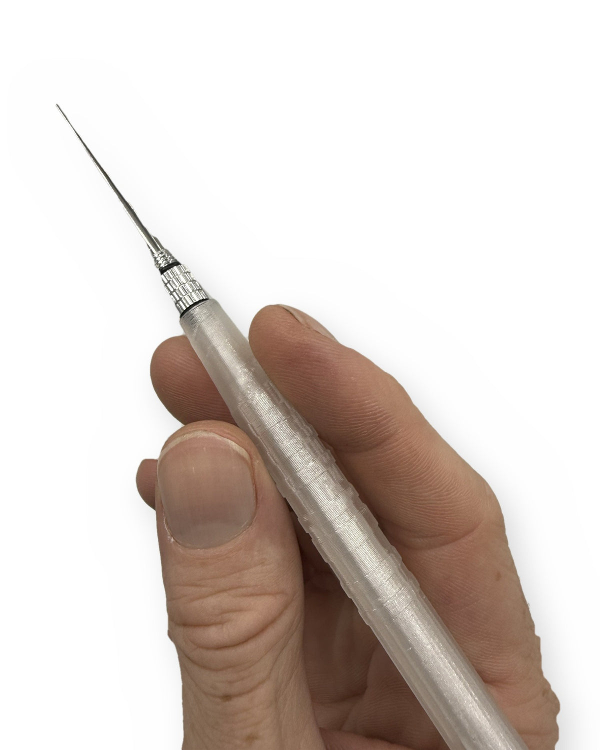 Pro Rolling & Crowning insert (Metal Tips) packing tool, held in hand
